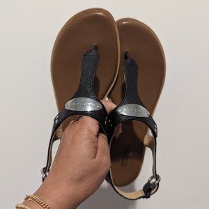 Michael KORS black leather sandals sz 36